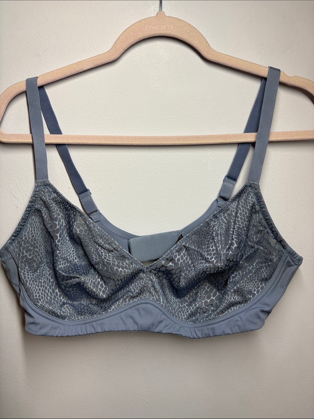 Knix Wireless Lace-Overlay Bra in Gray - Women's Intimates
